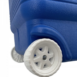 Lada frigorifica cu roti Atlantic 1008728, 45 l, Racire pasiva, 4 suporturi pentru pahare, Albastru