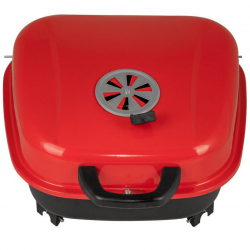 Gratar pe carbuni Muhler 1003819, 41 x 41 x 40 cm, Grill zincat, Capac, Rosu