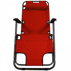 Muhler C2078 1005235 Lounge Chair, 153 x 60 x 78 cm, Up to 100 kg, Foldable, Red