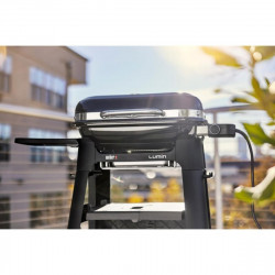 Weber Lumin Compact WB91010979DL Electric Grill, 2200W, 315°C Max, Porcelain-Enameled Cast Iron Grates, Black