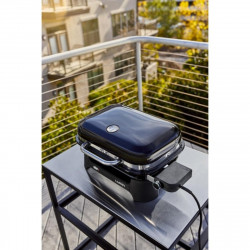 Gratar electric Weber Lumin Compact WB91010979DL, 2200 W, 315 °C MAX, Grill din fonta emailate cu portelan, Negru