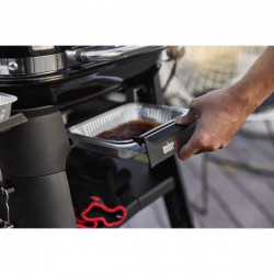 Weber Lumin Compact WB91010979DL Electric Grill, 2200W, 315°C Max, Porcelain-Enameled Cast Iron Grates, Black