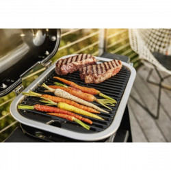 Gratar electric Weber Lumin Compact WB91010979DL, 2200 W, 315 °C MAX, Grill din fonta emailate cu portelan, Negru