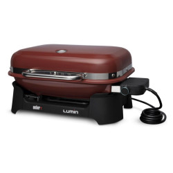 Електрическо барбекю Weber Lumin Compact WB91040979DL, 2200W, 315C MAX, Емайлирани с порцелан чугунени скари, Червен