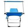 Muhler 1001728 C2013 Sun Lounger with Canopy, 188 x 56 x 25 cm, Weight Capacity: 100 kg, Foldable, Blue