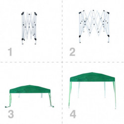 Muhler 649419 Garden Tent, 300x300x250 cm, Metal Frame, Waterproof, Foldable, Green