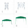 Muhler 649419 Garden Tent, 300x300x250 cm, Metal Frame, Waterproof, Foldable, Green