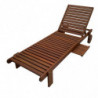 Muhler Meranti Deck Chair 194 x 71 x 80 cm, Up to 100 kg, Shorea Wood, Side Table, Brown
