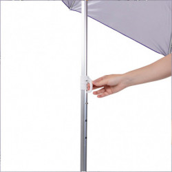 Muhler YL1039 Beach Umbrella, 200x200 cm, UV Protection, Steel Frame, Adjustable Tilt, Purple