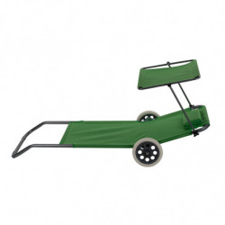 Set of 4 Muhler 1005988 Sun Loungers with Canopy, 147 x 52 x 24 cm, Up to 90 kg, Foldable, Casters, Green