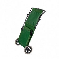 Set of 4 Muhler 1005988 Sun Loungers with Canopy, 147 x 52 x 24 cm, Up to 90 kg, Foldable, Casters, Green