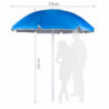 Umbrelă de plajă Muhler 2111, 170 x 205 cm, protecție UV, cadru din oțel, înclinare reglabilă, albastru