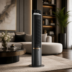 Aparat de racire si umidificare 2in1 Oliver Voltz OV51761CT, 75 W, Temporizator, Digital, Difuzor de aroma, Negru