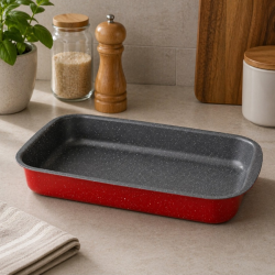 Ταψί Oliver Voltz Florence OV51222B35S, 35x24x5,5 εκ., Επίστρωση μαρμάρου, Χωρίς PFOA, Κόκκινο