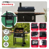Klausberg KB 9034 faszénnel működő grill, kémény, szabályozható szellőzés, hamutartó fiók, hőmérő, görgők, acél, fekete