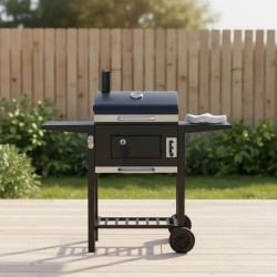 Klausberg KB 9034 faszénnel működő grill, kémény, szabályozható szellőzés, hamutartó fiók, hőmérő, görgők, acél, fekete