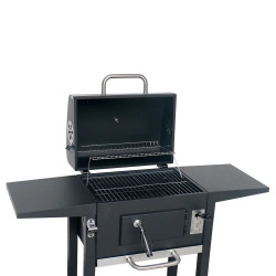 Klausberg KB 9034 faszénnel működő grill, kémény, szabályozható szellőzés, hamutartó fiók, hőmérő, görgők, acél, fekete