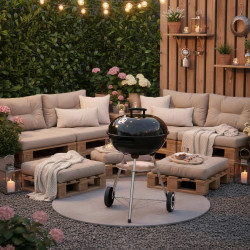 Μπάρμπεκιου με ξυλοκάρβουνα Kinghoff KH 2033, Ρυθμιζόμενος αερισμός, Ρόδες, Ατσάλι, Μαύρο