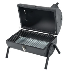 Kinghoff KH 2032 Charcoal Grill, Portable, Adjustable Ventilation, 180° Opening, Lockable Lid, Steel, Black