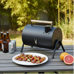 Kinghoff KH 2032 Charcoal Grill, Portable, Adjustable Ventilation, 180° Opening, Lockable Lid, Steel, Black