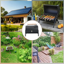 Kinghoff KH 2032 Charcoal Grill, Portable, Adjustable Ventilation, 180° Opening, Lockable Lid, Steel, Black