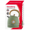 Klausberg KB 9008 elektromos vízforraló, 2200 W, 1,8 l, 360°-ban forgatható talp, vízszintjelző, hőmérő, zöld