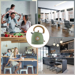Klausberg KB 9008 elektromos vízforraló, 2200 W, 1,8 l, 360°-ban forgatható talp, vízszintjelző, hőmérő, zöld