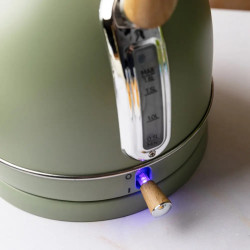 Klausberg KB 9008 elektromos vízforraló, 2200 W, 1,8 l, 360°-ban forgatható talp, vízszintjelző, hőmérő, zöld