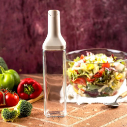 Sticla pentru sosuri Kinghoff KH 2004, 500 ml, Cu dozator, Inchidere etansa, Bej