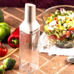 Kinghoff KH 2004 Glass Dressing Bottle, 500 ml, Dispenser, Airtight Seal, Beige