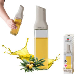 Kinghoff KH 2004 öntetekhez való üvegpalack, 500 ml, adagolóval, szorosan záródó, bézs színű