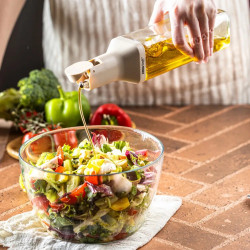 Sticla pentru sosuri Kinghoff KH 2004, 500 ml, Cu dozator, Inchidere etansa, Bej