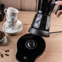 Klausberg KB 7998 Electric Moka Pot, 500W, 6 cups, Built-in heating element, Safety valve, Black marble