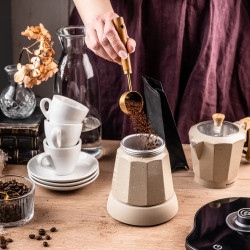 Електрическа кафеварка мока Klausberg KB 7999, 500W, 6 чаши, Вграден нагревател, Предпазен клапан, Бежов мрамор