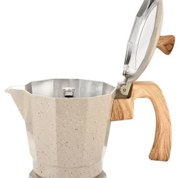 Cafetiera moka electrica Moka Klausberg KB 7999, 500 W, 6 cesti, Element de incalzire incorporat, Supapa de siguranta, Bej