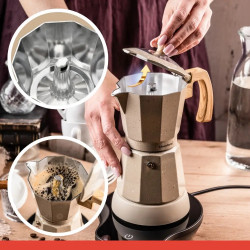 Ηλεκτρική καφετιέρα μόκα Klausberg KB 7999, 500 W, 6 φλιτζάνια, ενσωματωμένη θερμαντική αντίσταση, βαλβίδα ασφαλείας, μπεζ μαρμάρινο