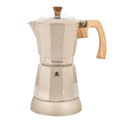 Cafetiera moka electrica Moka Klausberg KB 7999, 500 W, 6 cesti, Element de incalzire incorporat, Supapa de siguranta, Bej