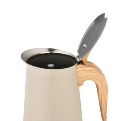 Cafetiera moka electrica Klausberg KB 7997, 600 ml, 12 cesti, Supapa de siguranta, Otel, Inductie, Bej