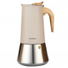 Klausberg KB 7997 eszpresszó- és mokkakávéfőző, 600 ml, 12 csésze, biztonsági szelep, rozsdamentes acél, indukciós főzőlapon használható, bézs színű