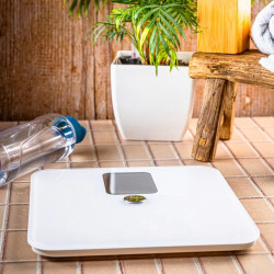 Klausberg KB 7941 mérleg-elemző, 180 kg-ig, BIA, Bluetooth, LCD, edzett üveg, Smart, fehér