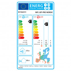Aparat de aer condiționat cu invertor Nippon NPC 18 T-PRO NORDIC, 18.000 BTU, 35 m², A+++/A++, R-32, alb