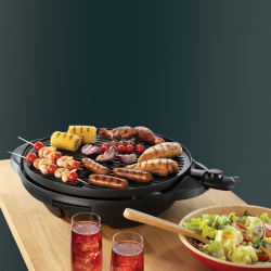 Gratar electric George Foreman 22460-56, 2400 W, 44,5 cm, 15 portii, 5 trepte de temperatura, Strat antiaderent, Negru