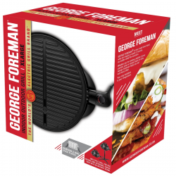Електрическа скара/грил George Foreman 22460-56, 2400W, 44.5 см, 15 порции, 5 темп, Незалепващо покритие, Черен