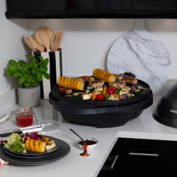 George Foreman 22460-56 elektromos grill, 2400 W, 44,5 cm, 15 adag, 5 hőfok, tapadásmentes bevonat, fekete