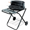 Master Grill & Party MG925 Charcoal Grill, 54.5 cm, Enameled Body, Adjustable Grill Rack, Foldable, Wheels, Black