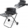 Барбекю на дървени въглища Master Grill & Party MG925, 54.5 см, Емайлиран корпус, Регулируема решетка, Сгъваемо, Колела, Черен