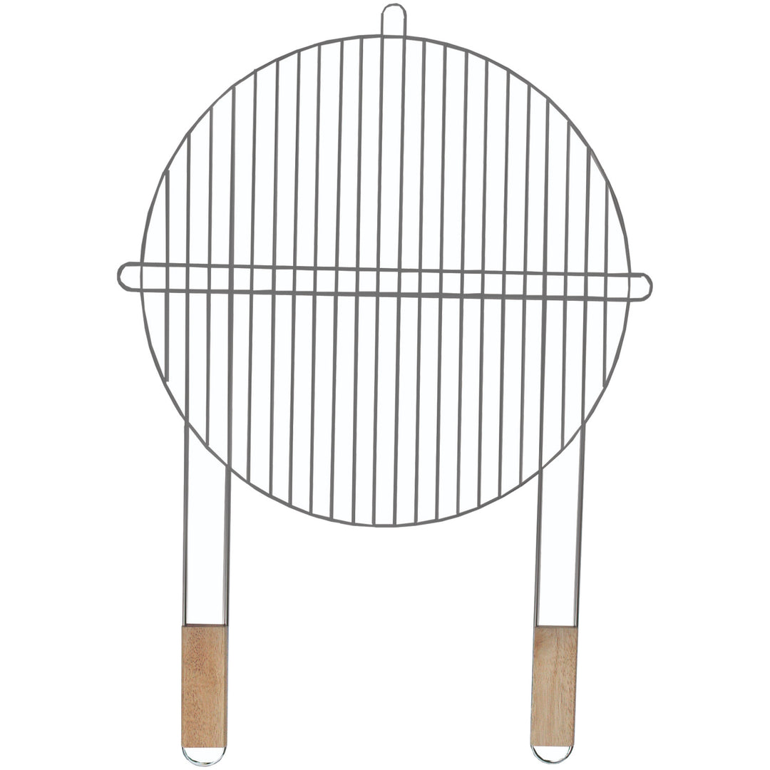 Gratar Master Grill & Party MG257, 51 cm, Manere din lemn, Crom