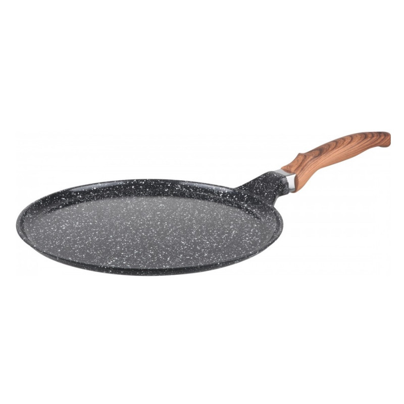 Oliver Voltz OV54324C24 Pancake Pan, 24 cm, Non-stick Marble Coating, Induction Compatible, Black Melange