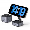 Incarcator wireless cu inductie 3-în-1 UGREEN W526, Putere maxima 25 W, MagSafe, 7,5 W/iOS, USB-C, Negru