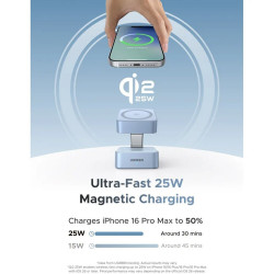 UGREEN W752 2-in-1 Wireless Charger, Max Power 35W, MagFlow 25W Qi 2.0, USB-C, Black